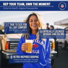 Buffalo Bills NFL Adult Unisex Retro Gameday Ultra Soft Fleece Crewneck Sweatshirt - Royal