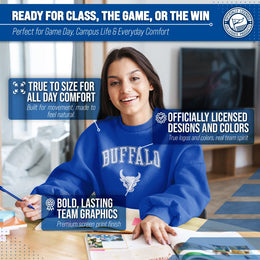 Buffalo Bulls Adult Arch & Logo Soft Style Gameday Crewneck Sweatshirt - Royal
