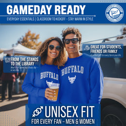 Buffalo Bulls Adult Arch & Logo Soft Style Gameday Crewneck Sweatshirt - Royal