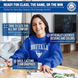 Buffalo Bulls Adult Arch & Logo Soft Style Gameday Crewneck Sweatshirt - Royal