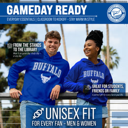 Buffalo Bulls Adult Arch & Logo Soft Style Gameday Hooded Sweatshirt - Royal