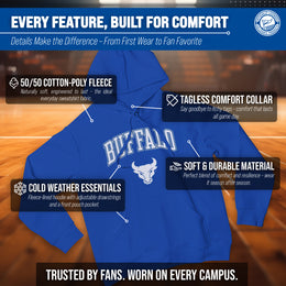 Buffalo Bulls Adult Arch & Logo Soft Style Gameday Hooded Sweatshirt - Royal