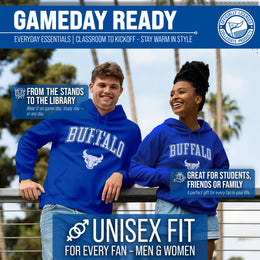 Buffalo Bulls Adult Arch & Logo Soft Style Gameday Hooded Sweatshirt - Royal