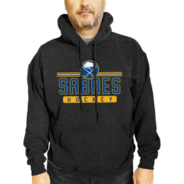 Buffalo Sabres NHL Adult Heather Charcoal True Fan Hooded Sweatshirt Unisex - Charcoal
