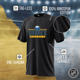 Buffalo Sabres Adult NHL Heather Charcoal True Fan Hockey T-Shirt - Charcoal
