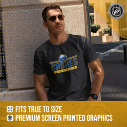 Buffalo Sabres Adult NHL Heather Charcoal True Fan Hockey T-Shirt - Charcoal