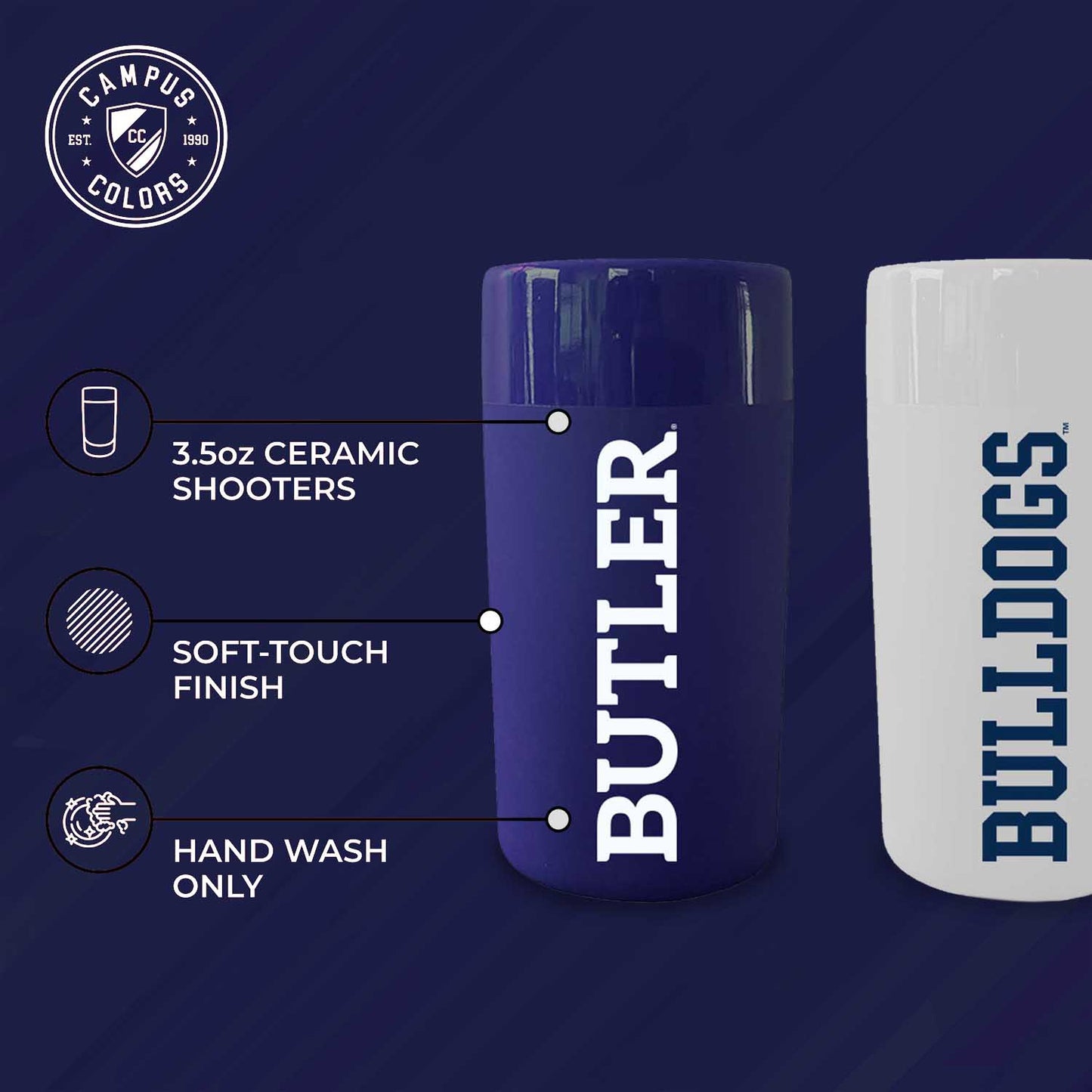 Butler Bulldogs College and University 2-Pack Shot Glasses - Team Color