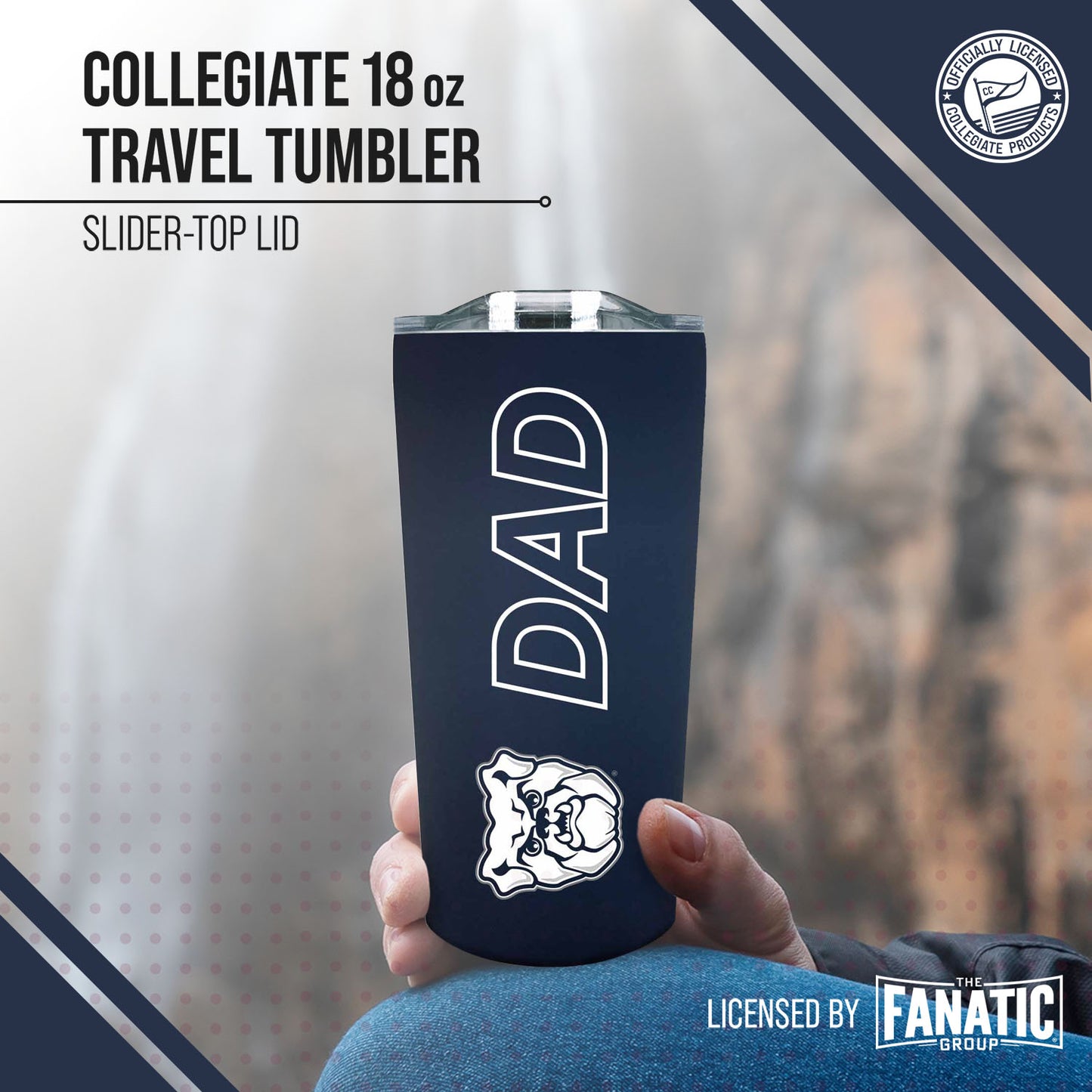 Butler Bulldogs NCAA Stainless Steel Travel Tumbler for Dad - Navy