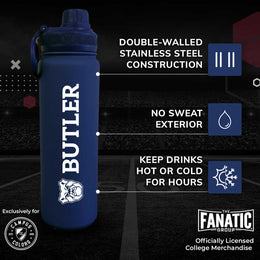 Butler Bulldogs NCAA Stainless Steel Water Bottle - Navy