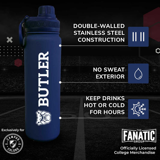 Butler Bulldogs NCAA Stainless Steel Water Bottle - Navy