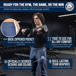 BYU Cougars NCAA Men’s University Cloud Jersey Performance Jogger Pants with Drawstring Waistband - Navy Heather