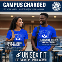 BYU Cougars NCAA Adult Unisex Overtime Classics T-Shirt - Royal