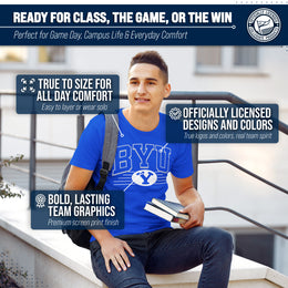BYU Cougars NCAA Adult Unisex Overtime Classics T-Shirt - Royal