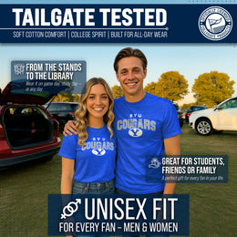 BYU Cougars NCAA Adult Unisex Starting Fresh T-Shirt - Royal Heather