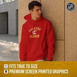 Calgary Flames Adult NHL Primary Logo Hooded Sweatshirt - Red