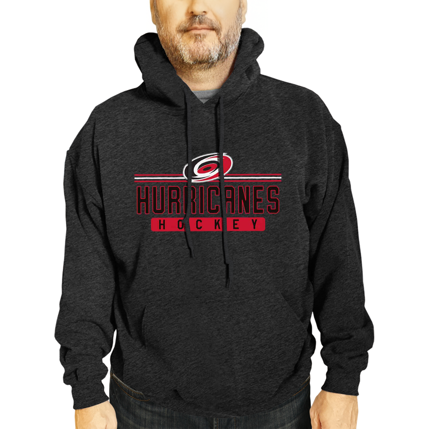 Carolina Hurricanes NHL Adult Heather Charcoal True Fan Hooded Sweatshirt Unisex - Charcoal