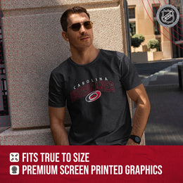Carolina Hurricanes NHL Adult Powerplay Heathered Unisex T-Shirt - Black Heather
