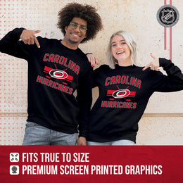 Carolina Hurricanes Adult NHL Faceoff Hockey Fleece Crewneck Sweatshirt - Black