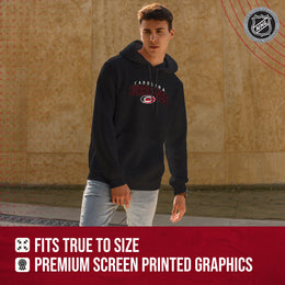Carolina Hurricanes NHL Adult Unisex Powerplay Hooded Sweatshirt - Black Heather