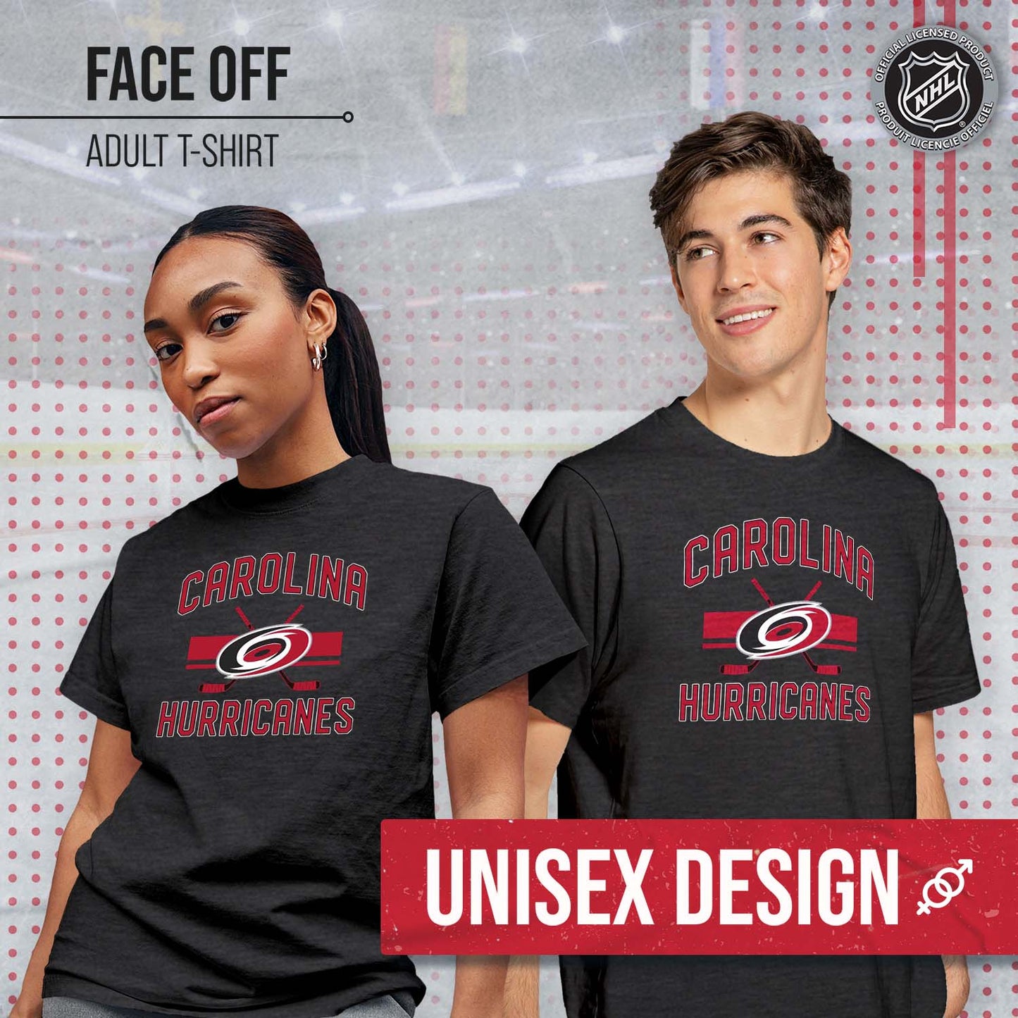 Carolina Hurricanes NHL Adult Faceoff Tag-Less T-Shirt - Black