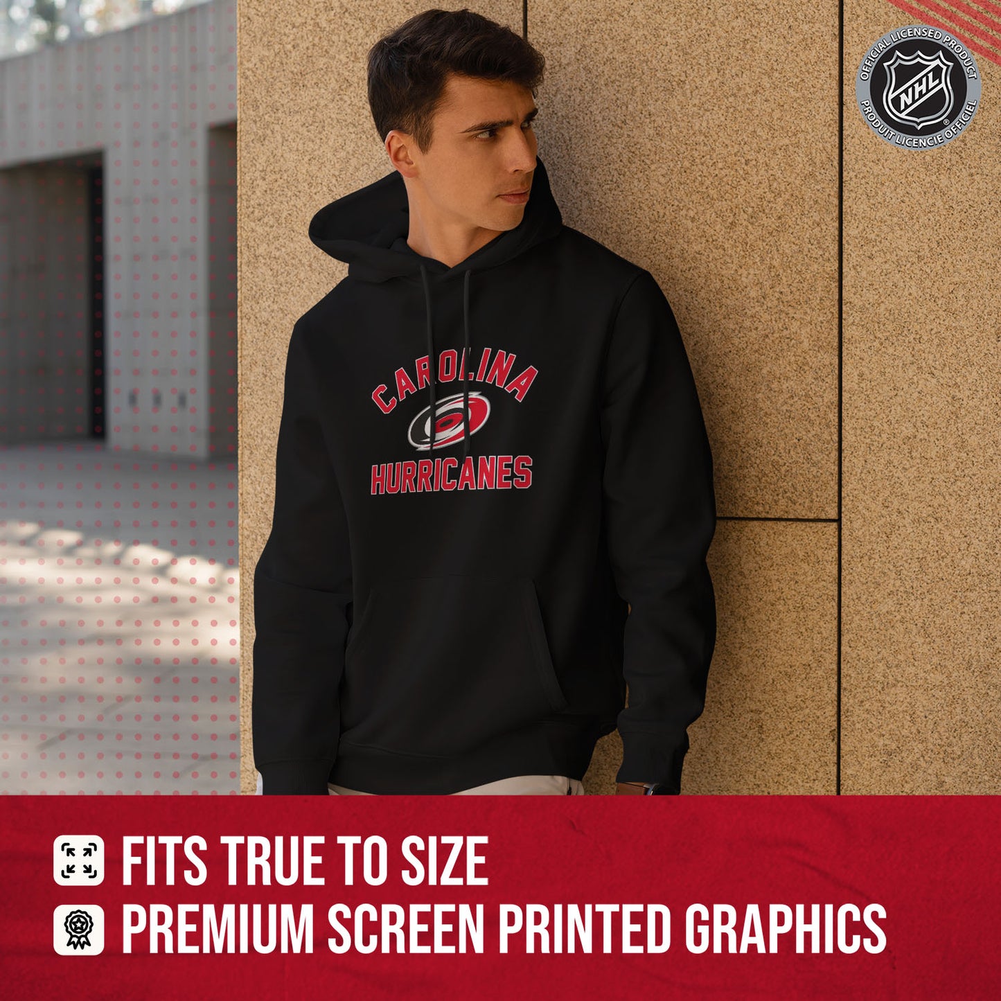 Carolina Hurricanes Adult NHL Gameday Hooded Sweatshirt - Black