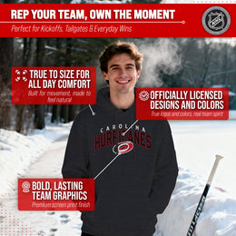 Carolina Hurricanes NHL Adult Unisex Powerplay Hooded Sweatshirt - Black Heather