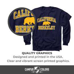 Cal Golden Bears Adult Arch & Logo Soft Style Gameday Crewneck Sweatshirt - Navy
