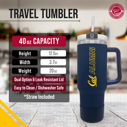 Cal Golden Bears Collegiate 40oz Stainless Steel Travel Tumbler with Handle for Alumni - Navy