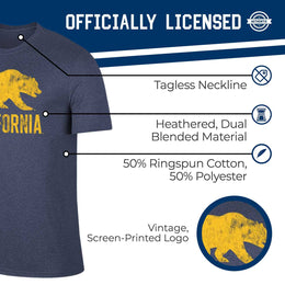 Cal Golden Bears Adult MVP Heathered Cotton Blend T-Shirt - Navy