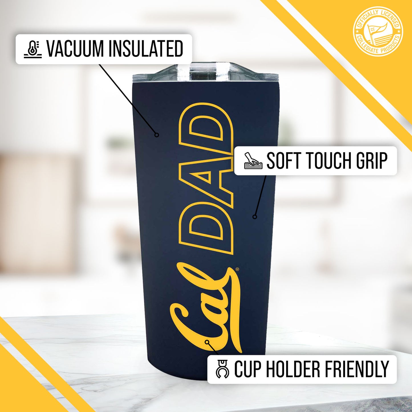 Cal Golden Bears NCAA Stainless Steel Travel Tumbler for Dad - Navy