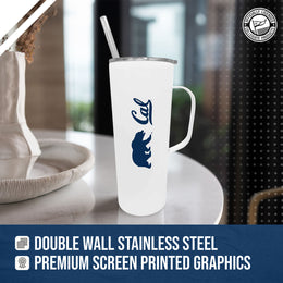 Cal Golden Bears NCAA Stainless Steel 20oz Roadie With Handle & Dual Option Lid With Straw - White
