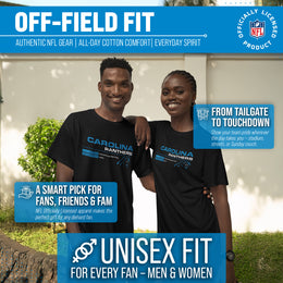 Carolina Panthers Adult NFL Speed Stat Sheet T-Shirt - Black