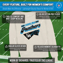 Carolina Panthers NFL Womens Vintage Charm French Terry Slouchy Top - Birch