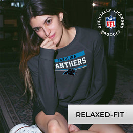 Carolina Panthers NFL Womens Charcoal Crew Neck Football Apparel - Charcoal