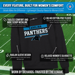 Carolina Panthers NFL Womens Charcoal Crew Neck Football Apparel - Charcoal