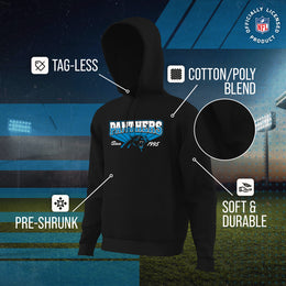 Carolina Panthers NFL Adult Unisex Vintage Block Ultra Soft Fleece Hooded Sweatshirt - Black