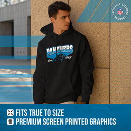 Carolina Panthers NFL Adult Unisex Vintage Block Ultra Soft Fleece Hooded Sweatshirt - Black