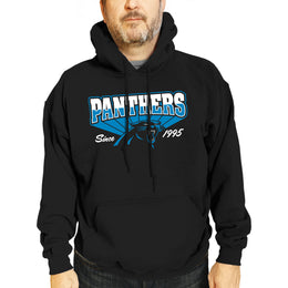 Carolina Panthers NFL Adult Unisex Vintage Block Ultra Soft Fleece Hooded Sweatshirt - Black