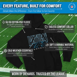 Carolina Panthers NFL Adult Unisex Overtime Blueprint Soft Fleece Hooded Sweatshirt - Black