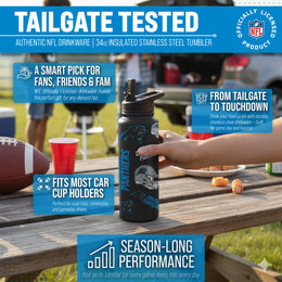 Carolina Panthers NFL 34Oz Native Quencher Water Bottle - Black