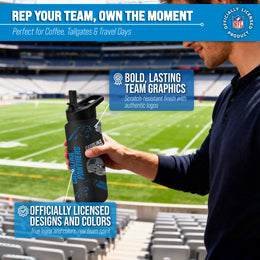 Carolina Panthers NFL 34Oz Native Quencher Water Bottle - Black