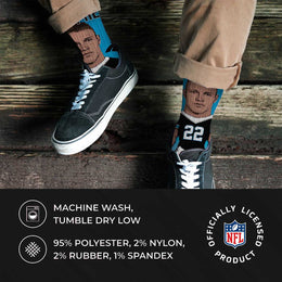 Carolina Panthers NFL Adult V Curve MVP Player Crew Socks - Blue