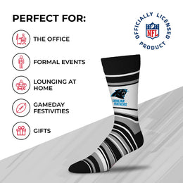 Carolina Panthers NFL Adult Striped Dress Socks - Black
