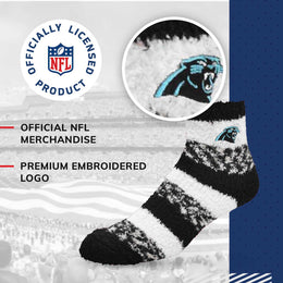 Carolina Panthers NFL Cozy Soft Slipper Socks - Black