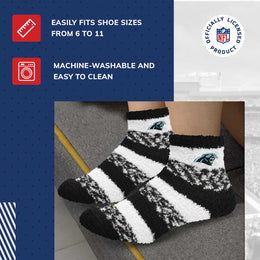 Carolina Panthers NFL Cozy Soft Slipper Socks - Black