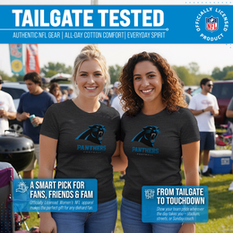 Carolina Panthers Women's NFL Ultimate Fan Logo Short Sleeve T-Shirt - Black