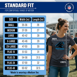 Carolina Panthers Women's NFL Ultimate Fan Logo Short Sleeve T-Shirt - Black