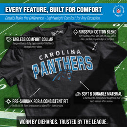 Carolina Panthers NFL Starting Fresh Short Sleeve Heather T-Shirt - Black