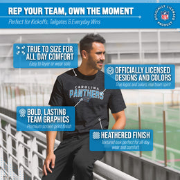 Carolina Panthers NFL Starting Fresh Short Sleeve Heather T-Shirt - Black