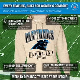 Carolina Panthers Ladies NFL Starstruck Fleece Pullover Hooded Sweatshirt - Cream